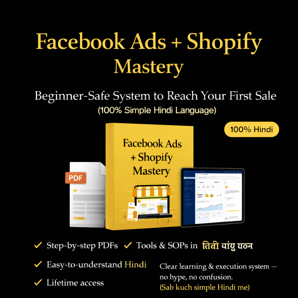 Facebook Ads + Shopify Mastery Beginner-Safe System to Start & Reach Your First Sale