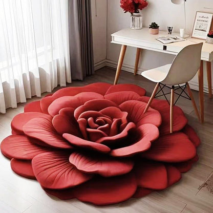 🌺𝐋𝐢𝐦𝐢𝐭𝐞𝐝 𝐓𝐢𝐦𝐞 𝐇𝐚𝐥𝐟 𝐏𝐫𝐢𝐜𝐞 - 🌹 3D Rose Floor Rug – Stylish Diwali Home Décor 🪔✨ 😍🎁