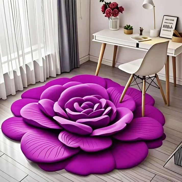 🌺𝐋𝐢𝐦𝐢𝐭𝐞𝐝 𝐓𝐢𝐦𝐞 𝐇𝐚𝐥𝐟 𝐏𝐫𝐢𝐜𝐞 - 🌹 3D Rose Floor Rug – Stylish Diwali Home Décor 🪔✨ 😍🎁